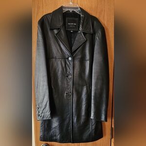 Misses Size Large " Marc New York" Black Leather Coat